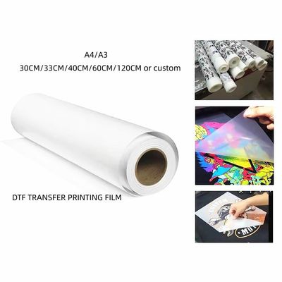 DTF Transfer Film Roll 60cm*100m Double Side Matte Clear PreTreat PET Heat Transfer Paper Cold and Hot Peel