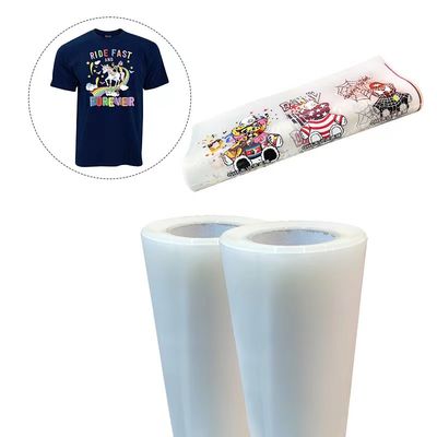 Film cetak DTF 42cm*100M berkilau Matte Printing Ink Putih Film untuk pakaian