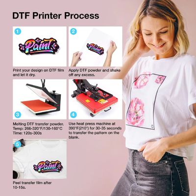 A4 Premium DTF Transfer Film Roll 8.27 &quot; x 328ft Matte Clear PreTreat PET Heat Transfer Paper untuk Printer DTF A4