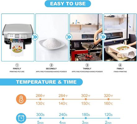 White DTF Powder Water Resistant Hot Melt Adhesive Powder With DTF Transfer Film