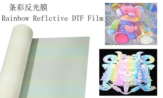 DTF Transfer Film Roll berwarna reflektif dtf film untuk Desktop DTF Printing Materials