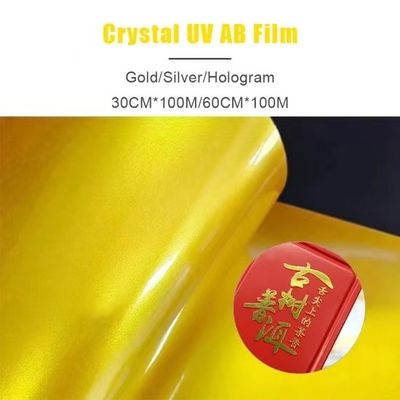 Gold Foil DTF Transfer Film Sheets Label UV DTF Film Printing Untuk Cup Transfer