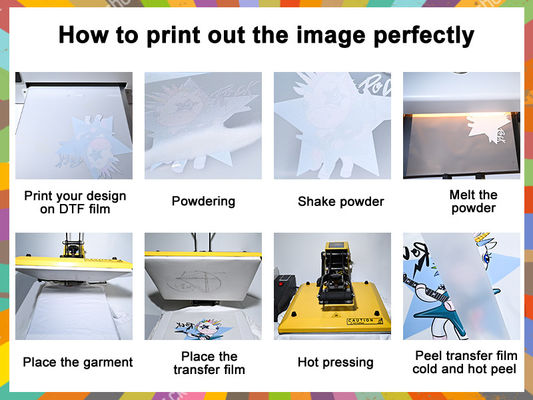 A4 / A3 DTF Printer Film Cold Peel 75U Ketebalan PET Release Film Non Adhesive