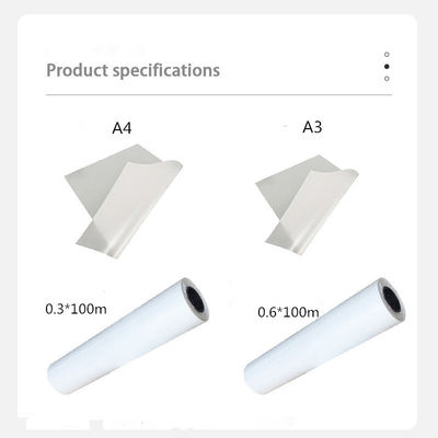 42cm Double Side Matte DTF Hot Peel Film Roll 75mic DTF Printing Film Untuk Garment