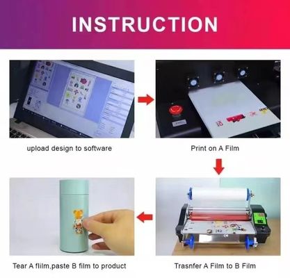 UV DTF Film Cup Wrap Transfer AB Film UVDTF Sticker Printer UV DTF Film untuk Phone Case Bottle Mug Cup