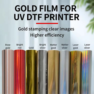 30cm UV DTF Hot Stamping Foil Film Holographic HTV film transfer panas emas perak untuk permukaan keras
