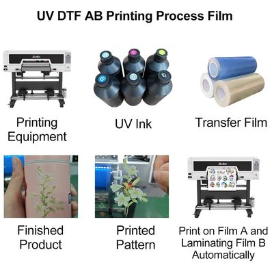 UV Transfer Sticker Uv Dtf Cup Wrap Cups Transfer Uv Dtf Ab Film Untuk Pencetakan Label Sticker