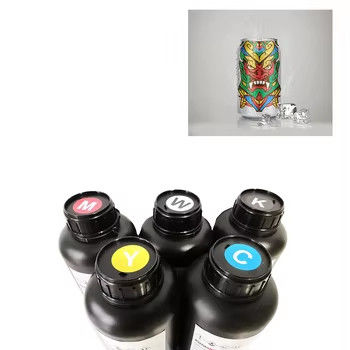 UV Ink CMYK+V untuk kepala printer Epson dx7/dx5/dx4 1L penggunaan untuk kulit casing telepon