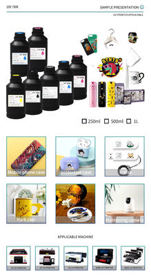 CMYKW V UV Light Curing Method Tinta LED Kompatibel dengan kepala cetak DX5 DX7 XP600 TX800