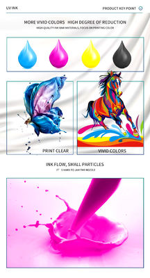 UV Ink CMYK+V untuk kepala printer Epson dx7/dx5/dx4 1L penggunaan untuk kulit casing telepon
