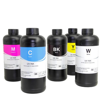 UV Hard Soft Ink CMYKW Warna Untuk XP600 TX800 Dx5 Dx7 Print Head 500ML