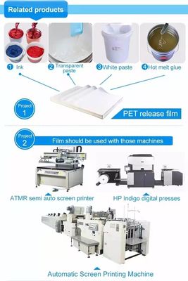 Percetakan tahan panas Film pelepasan PET Glossy Matte Non-adhesive untuk pencetakan layar offset