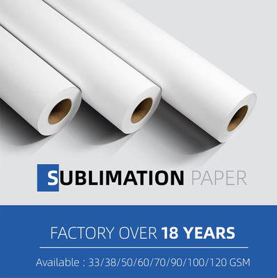 40gsm 60cm*800m Sublimasi Paper Roll Untuk Kain Polyester Dengan Digital Printing Ink