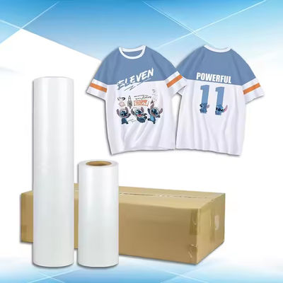 White Ink Printable DTF Transfer Film Roll Hot Peel High Stretchability untuk Cetak