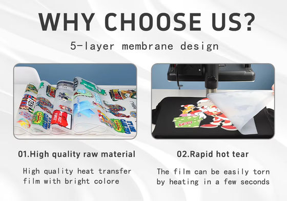 30CM*100M Hot Peel Single Double Side Roll DTF Transfer Film untuk Printer DTF Inkjet