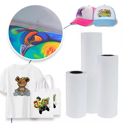33cm x 100M DTF PET Roll 75 Mikron Film Transfer Panas Putih untuk Desain Khusus