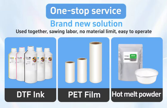 1440DPI Resolusi DTF Printer 2KW 12A CMYK W Printing Ink Automatic Take Up